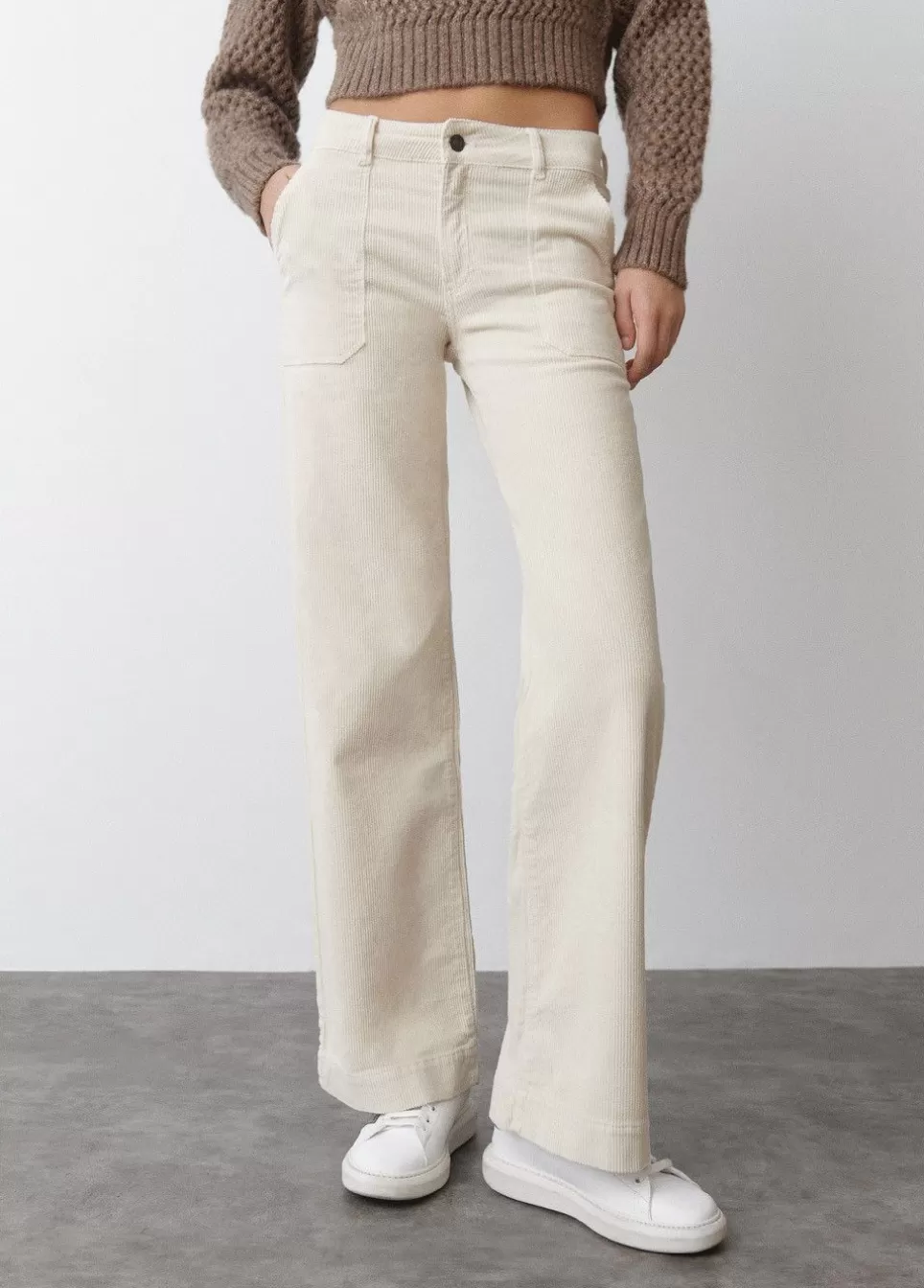 Broek Corduroy Culotte Voorzak-Brownie Spain Sale