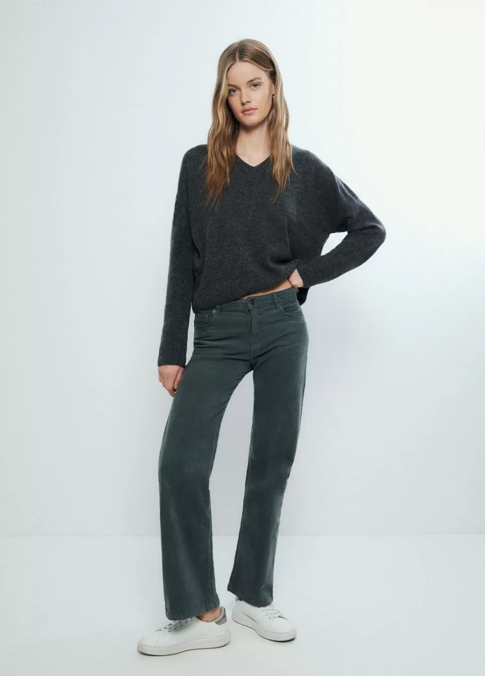 Broek Corduroy Recht-Brownie Spain Outlet