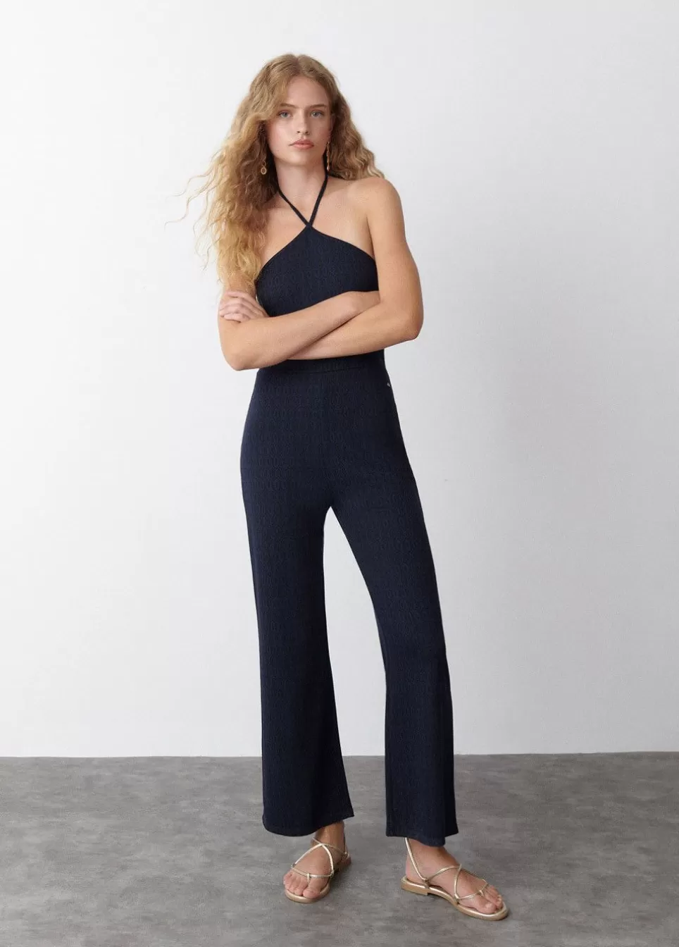 Jumpsuit Halter Jacquard-Brownie Spain Best Sale