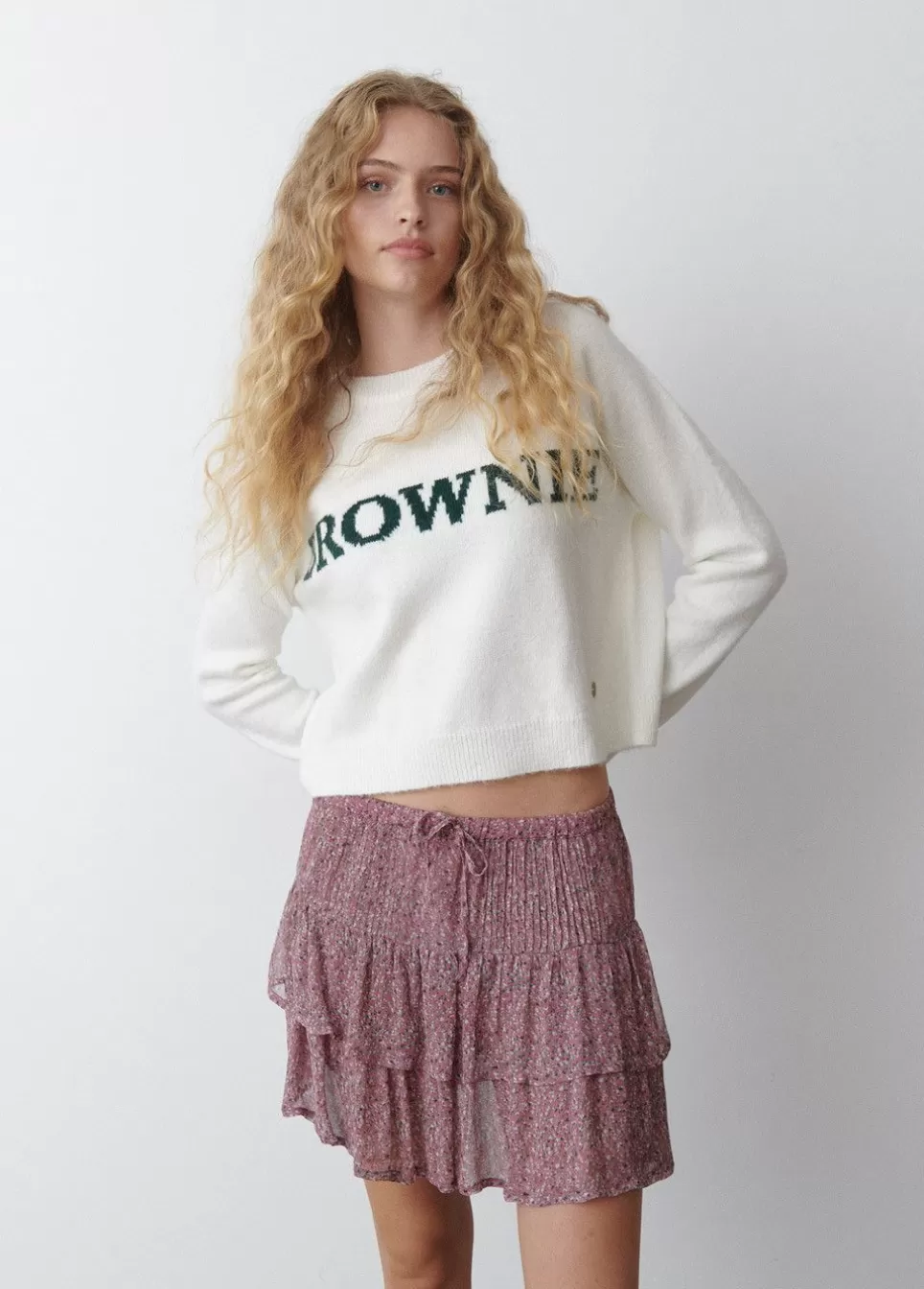 Rok Plooien Ruches-Brownie Spain Online