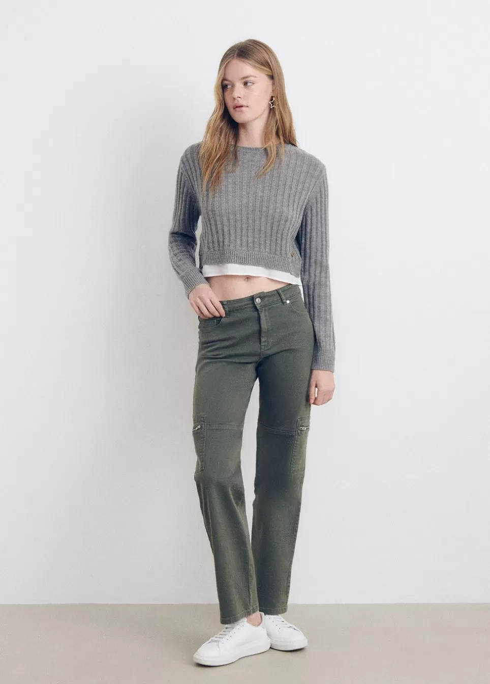 Trui Cropped Detail Shirt-Brownie Spain Discount